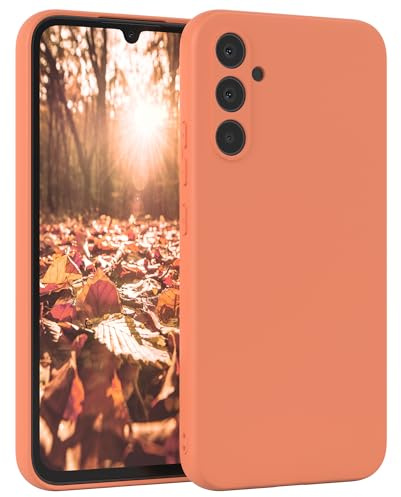 EAZY CASE - Silikonhülle für Galaxy A34 Hülle Silikon Case Orange weich stoßfeste Handyhülle Schutzhülle mit Kameraschutz Dünn Premium Schutz Cover TPU Phone Bumper in Pastell Hellorange Matt