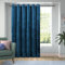 Hafaa Door Curtain for Bedroom – 66x84 Navy Thermal Insulated Crushed Velvet Curtains for Living Room – Single Panel Eyelet Curtain with Matching Tie Back Blackout Curtain