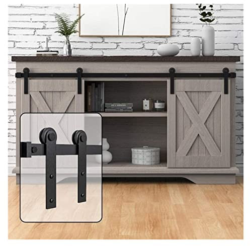 Drawer Runners Sliding Door Hardware Drawer Slides Kit for Double Door TV Stands Wardrobe Cabinets Furniture Slide Draw Sliders (Color : China, Size : Single Door)