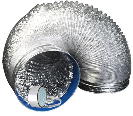 Manguera Redonda Aire Acondicionado Aislamiento Acústico Manguera de Conducto de Aluminio Tubo Flexible de Salida de Aire para Acondicionadores de Aire, Campanas Extractoras, Ventiladores Canalizados