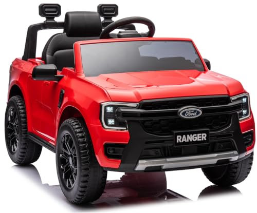 Playhouse Ford Ranger 90W, schwarz Leder, Kinderauto Kinderfahrzeug Kinder Elektroauto (rot)