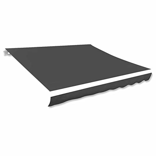 Homgoday Tessuto di ricambio per tenda da sole, tenda da sole in tela, tenda da esterno per finestra, porta, giardino, veranda, parasole, tenda solare esterna, antracite, 300 x 250 cm