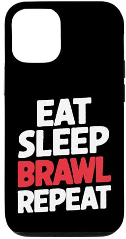 Hülle für iPhone 15 Pro Eat Sleep Brawl Repeat Funny Stars Videospieler