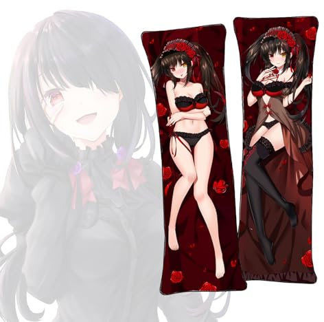 FZYUYU-Anime Körperkissen Date A Live Tokisaki Kurumi Dakimakura Körperkissen Anime Doppelseitiger Druck Kissenbezug Langer Kissenbezug-Tokisaki Kurumi-d,50x150cm-Peach Skin
