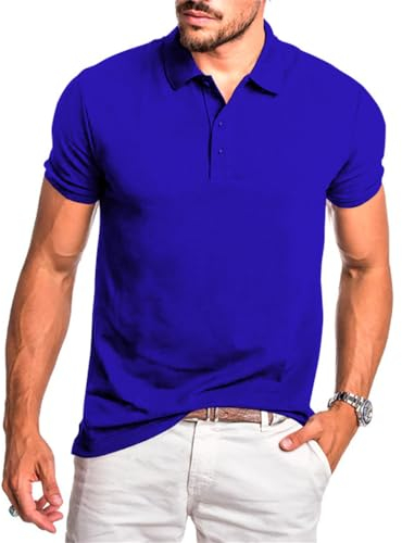 KALUNYA Poloshirt Männer Funktions Poloshirt Herren Kurzarm Poloshirt Kurzarm Herren Poloshirt Herren Kurzarm Herren Poloshirt Sommer Poloshirt Herren F-Royal S