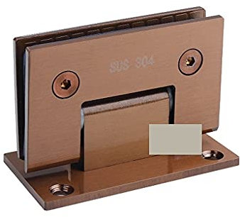 Lot De 2 Charnières De Porte En Verre Sans Cadre En Acier Inoxydable, Charnières De Porte Pliantes À 180 Degrés For Salle De Bain(Rose Gold)