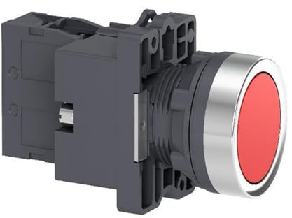 Roter, bündig eingebauter Drucktaster mit Beleuchtung - Ø22 - bündig - 24 V AC/DC - 1 Öffner XA2EW34B2