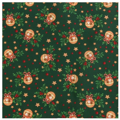 BrightGlow Weihnachtsstoffe Weihnachten Muster Stoff Weihnachtsstil Stoff Meterware Weihnachts-Cartoon-Muster Dekostoff Kostümstoff zum Nähen Handwerken Nähen Stoff für DIY Nähen 9# 200x150cm