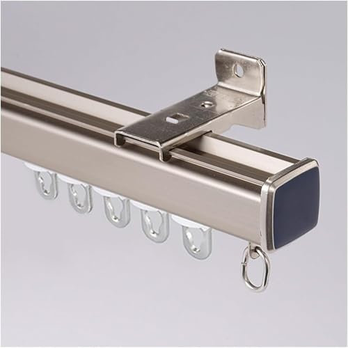 Robuste Aluminium-Deckenvorhangschiene, 1 6 m, Raumteiler für Wohnzimmer, Schlafzimmer, Champagner-Finish, stabile Gardinenstange