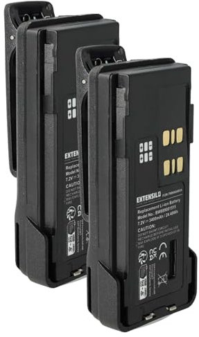 EXTENSILO 2X Batterie Compatible avec Motorola DP4400, DP4400E, DP2600E, DP4401 Radio Talkie-walkie (3400mAh, 7,2V, Li-ION) - avec Clip de Ceinture