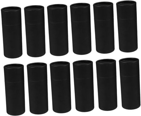KICHOUSE 12st Verpackung Aus Papierrohr Versandrohre Handwerkliche Röhren Für Ätherische Öle Flaschenbehälter Mit Deckel Kraftrohre Papierröhrchen Pappzylinder Black