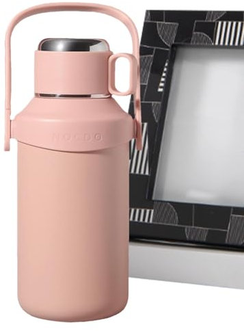 Botella de agua térmica, portátil reutilizable, gran capacidad aislada, 3,94 x 3,94 cm, doble pared acero inoxidable, botella de agua de café para bebidas calientes y frías