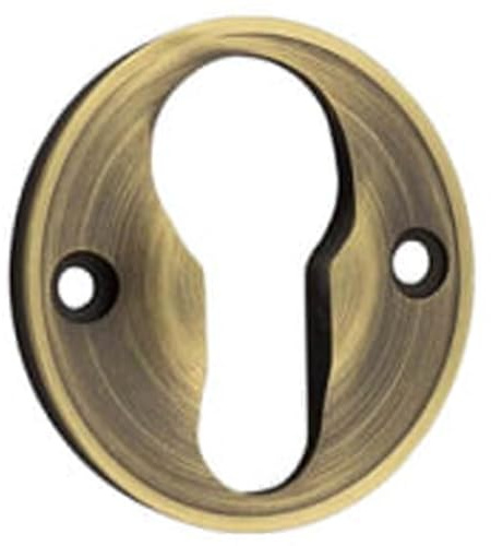 Elegant 40mm Euro Profile Escutcheon in Antique Brass Finish - Solid Brass Key Hole Cover
