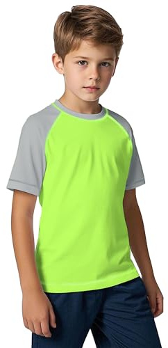 ANGEL CITIZ Kids Short Sleeve Rash Vest UPF 50+ Boys Swim Top UV Shirts Quick Dry Girls Rash Guard Swimwear Age 7-13