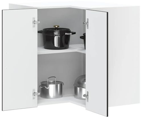 UJCHVHN Artikel-Küchen-Wand-Eckschrank, Lucca, schwarz, Holzwerkstoff, Schränke und Aufbewahrung, Küchenschränke