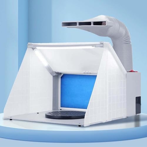 Portable spray gun spray with LED lights - folding painting with 19cm turntable and 9m³/min fan, 1.7 million model paintings and cake decorations