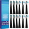 12 Stück Medium Aufsteckbürsten kompatibel mit Oral B Pulsonic Elektrischen Zahnbürste,Gum Care Ersatzbürstenköpfe kompatibel mit Pulsonic,mit Staubschutzhülle,Schwarz