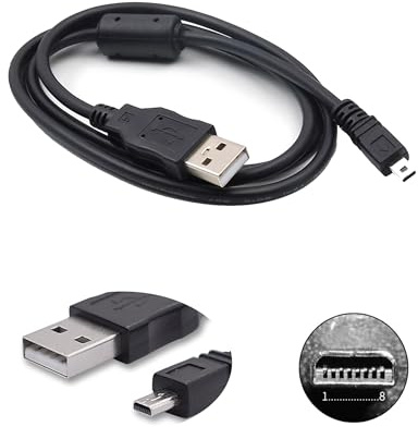 WizFluxMet USB-Kabel für Pentax-Kamera-Ladegerät, 8-poliges Kabel, kompatibel mit Pentax DL, K100D, K10D, K110D, M 30, Optio 33WR 43WR W10 W20 W30 W60 W80 Digitalkameras