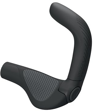 Ergon GP5 EVO Fahrradgriffe mit eingebauten Lenkerenden, Schwarz, Größe L