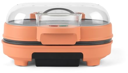 Giles & Posner Funfair elektrischer Burger-Maker, 750 W | Brötchen-Warmhaltefunktion, antihaftbeschichtete Platten, Betriebs-/Bereitschaftsanzeige, mattes Orange, für 2 Burger/Eier