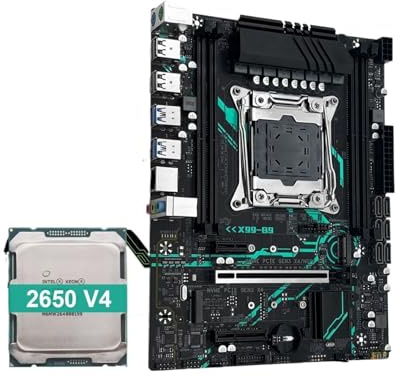 X99 B9 Motherboard LGA2011-3 set kit E5 2650 V4 CPU supports DDR4 M.2 NVME M-ATX for Gaming Computer(Motherboards)