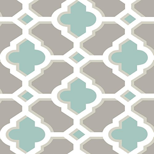 FD24123 - Solstice Quatrefoil Teal Fine Decor Wallpaper