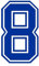 9 Tall Single Number 8 Iron On Heat Transfer for Football Baseball Jersey Sports T-Shirt Blue