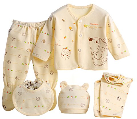 Gajaous 5 STÜCKE Neugeborene 0-3 M Jungen Mädchen Baby Baumwolle Kleidung Tops Hut Hosen Anzug Outfit Sets OneSize
