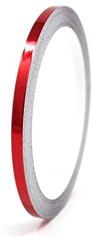 8,5 Meter Glanz Zierstreifen Auto Motorrad Boot Modellbau Silber Chrom - Finest Folia Dekorstreifen Seitenstreifen Klebestreifen (Chrom Rot, 3mm Breite)