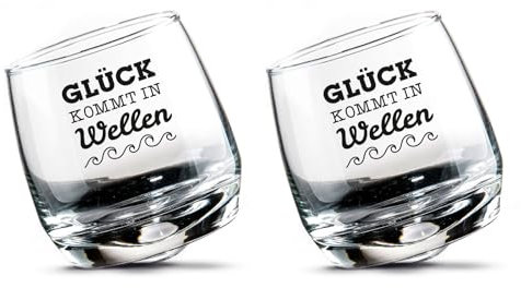 Wackelglas Glück kommt in Wellen 2er-Set 46906