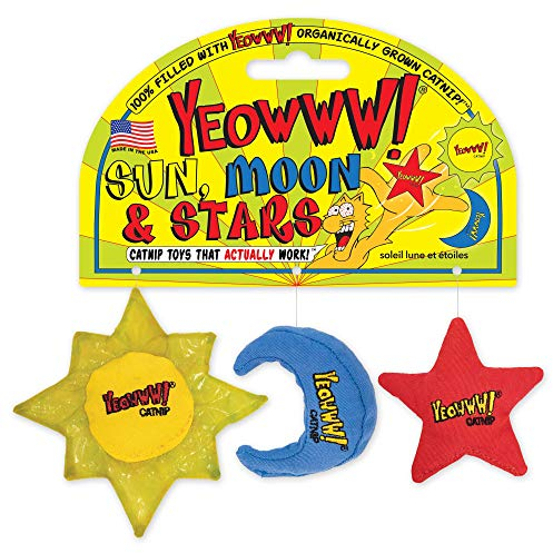 Duckyworld Yeoww Sun Moon and Stars (3 pcs) Katzenspielzeug mit Katzenminze, 400 g