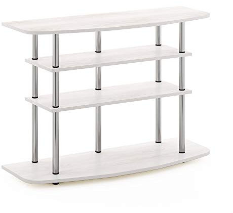 Furinno Turn-N-Tube Frans Meuble TV pour Téléviseur Jusqu'à 46 Pouces, Bois d'ingénierie, Chêne Blanc, 4 Niveaux