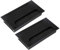 Techson Rectangular Cable Grommet, 160mm Office Table Wire Hole Cover with Brush, Aluminum Alloy Home Computer Desk Cable Outlet Port (Black, 2Pcs)