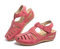 Sandale Femme Compensées Confort Mules Été Et Nu-Pieds Plateforme Plate Chaussures Bout Fermé Sandale Bride Cheville 1 Rouge 40 EU