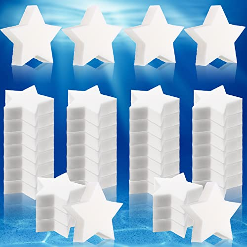 40 Stücke Ölabsorbierender Schwamm Cremiger Abschaum Sternförmiger Ölabsorbierender Schwamm für Pool, Spa und Schwimmbad