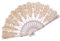 Hand Fan Chinese Style Large Folding Bridal Fan with Tassel for Women, Festival Performance, Home Decorative Accessories (White)