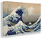 Giallobus - Gemälde - Hokusai - Die große Welle von Kanagawa - Premium Loom Canvas mit hoher Dicke - 140x100 - Bereit zum Aufhängen - Moderne Gemälde für zu Hause