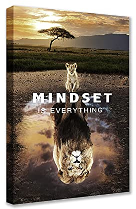 Motivationsposter im nordischen Stil, auf Leinwand, Mindset is Everything Move Forward, Wandkunst, Bilder für Wohnzimmer, Schlafzimmer, Büro
