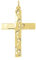 forme di Lucchetta - Christliche Kreuz-Anhänger Gold mit Gottes Fußabdrücke auf Sand - 14 karat Gelbgold, Goldanhänger Damen Mädchen 585 Echtgold für Kette (bis zu 4 mm) - hergestellt in Italien