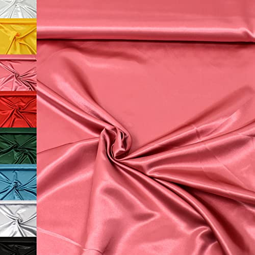 MAGAM-Stoffe 1m Estelle Satin Stoff uni ideal für Kleidung und Deko Meterware (06. Mauve)