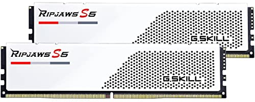 G.SKILL Ripjaws S5 Series DDR5 RAM (Intel XMP 3.0) 64GB (2x32GB) 5600MT/s CL36-36-36-89 1.25V Desktop Computer Memory U-DIMM - Matte White (F5-5600J3636D32GA2-RS5W)