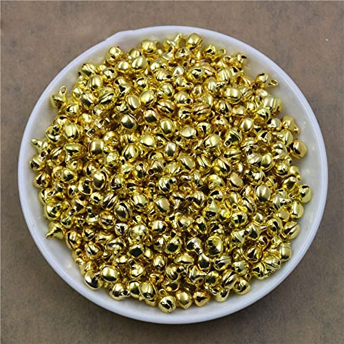 LUMoony 50Pcs Kleine Schellen Glocken Mini Glöckchen Weihnachtsschmuck für Schmuckherstellung Weihnachten Dekoration DIY Metallglöckchen zum Basteln Glöckchen Jingle Bells (Gold)