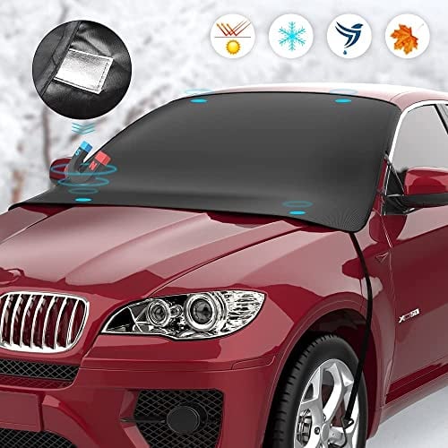 Frontscheibenabdeckung Auto Winter Windschutzscheibenabdeckung mit Magnet Fixierung Faltbare Abnehmbare Auto Abdeckung für die Gegen Schnee EIS Frost Staub Sonne,für Personenkraftwagen (175 x 120 cm)