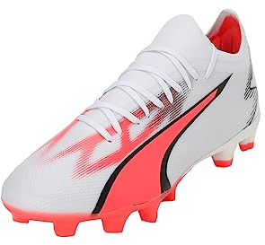 PUMA Ultra Match Fg/AG Wn, Scarpe da Calcio Donna, White Black Fire Orchid, 38 EU