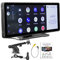 Compatible for inalámbrico Carplay y Android Auto portátil Monitor automóvil Estéreo, Pantalla táctil Full HD de 9 Receptor de radio de automóvil portátil con transmisor FM, Mirror Link, Bluetooth
