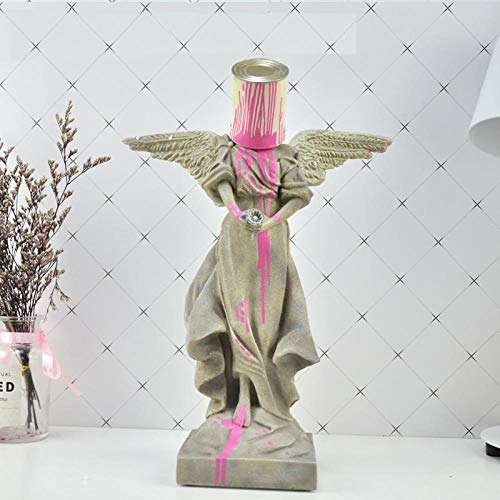 DERBUT Skulptur Statue Dekorative Sammlerstücke Skulptur Pour The Paint Iron Bucket Angel Resin Street Art Skulptur