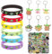 FISAPBXC Baby Y-oda Party Mitgebsel, Spielzeug Set beinhaltet 12 Y-oda Silikon Armbänder, 50 Y-oda Aufkleber, 12 Y-oda Schlüsselanhänger für Kindergeburtstag Party Dekoration Requisiten Partyzubehör