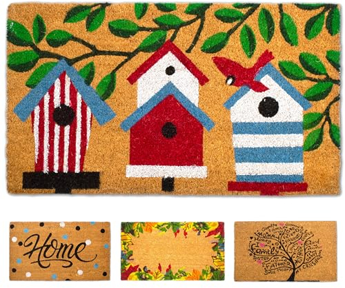 LUA VIKA Fußmatte Kokos - Häuser - 40x70 cm - Fussmatte Aussen und Innen - Fussmatten Haustür - Türmatte Außen - Fußmatten - Kokosmatte Fußmatte