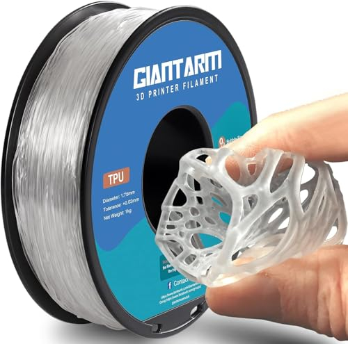 GIANTARM Transparent TPU Filament 1,75 mm für Flexible 3D-Drucker 1kg