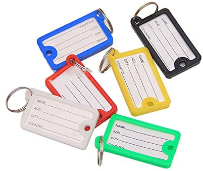 72pcs étiquette de clé en plastique, housse d'étiquette de clé de maison avec étiquette, porte - clés, identificateur de couleur de clé d'école